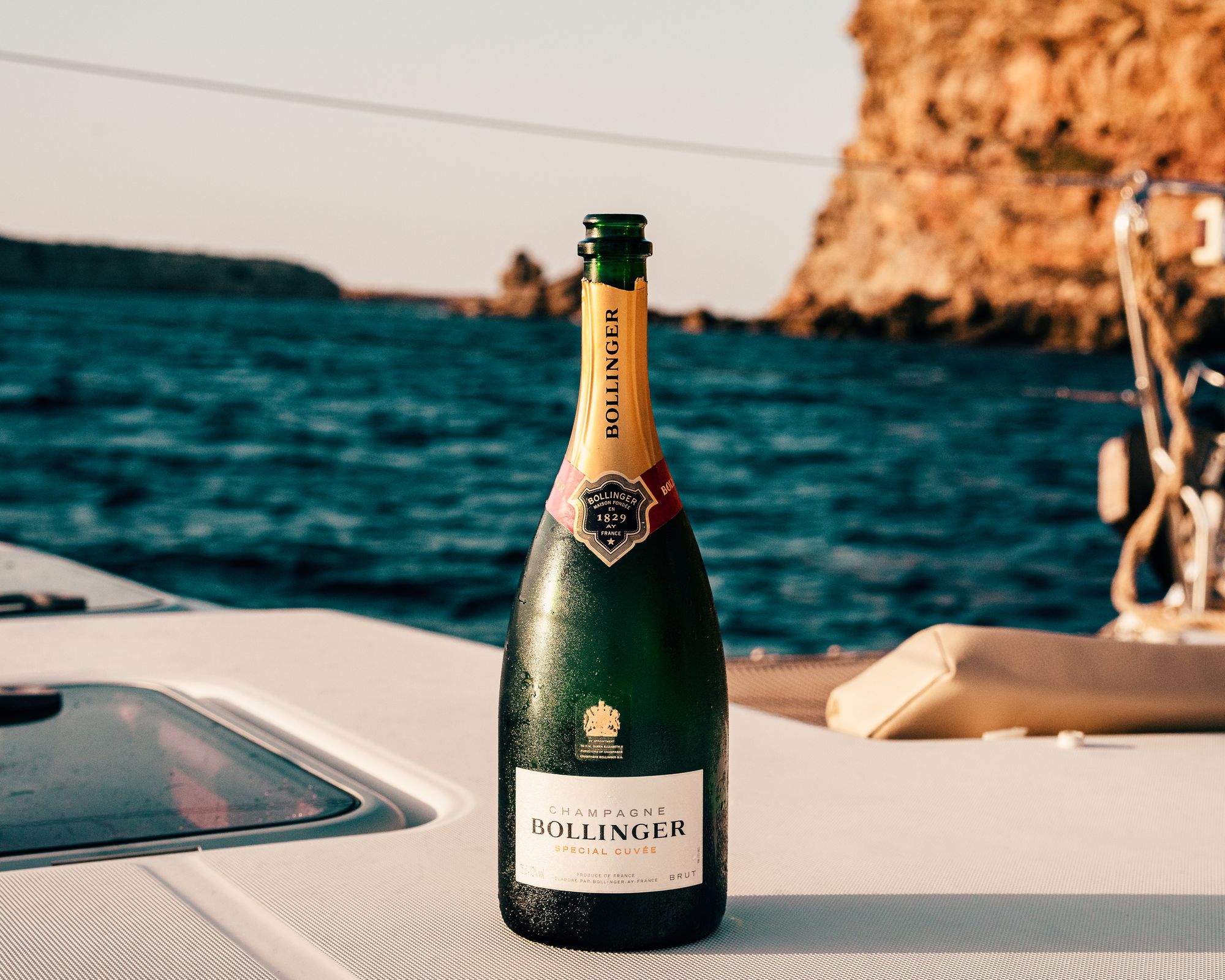 Champagne on yacht